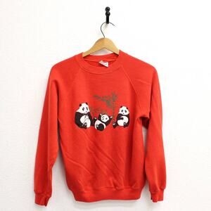 Vintage Panda Bear Family Sweatshirt Medium